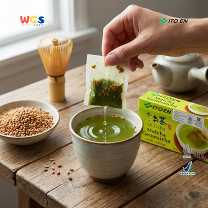 ITO EN Oi Ocha Matcha Genmaicha 40g (20 Tea Bags) - Teh Hijau Jepang dengan Roasted Rice