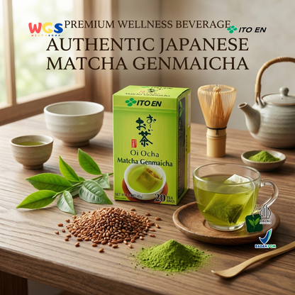 ITO EN Oi Ocha Matcha Genmaicha 40g (20 Tea Bags) - Teh Hijau Jepang dengan Roasted Rice