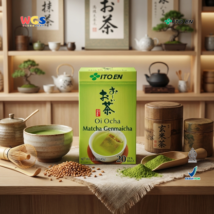 ITO EN Oi Ocha Matcha Genmaicha 40g (20 Tea Bags) - Teh Hijau Jepang dengan Roasted Rice