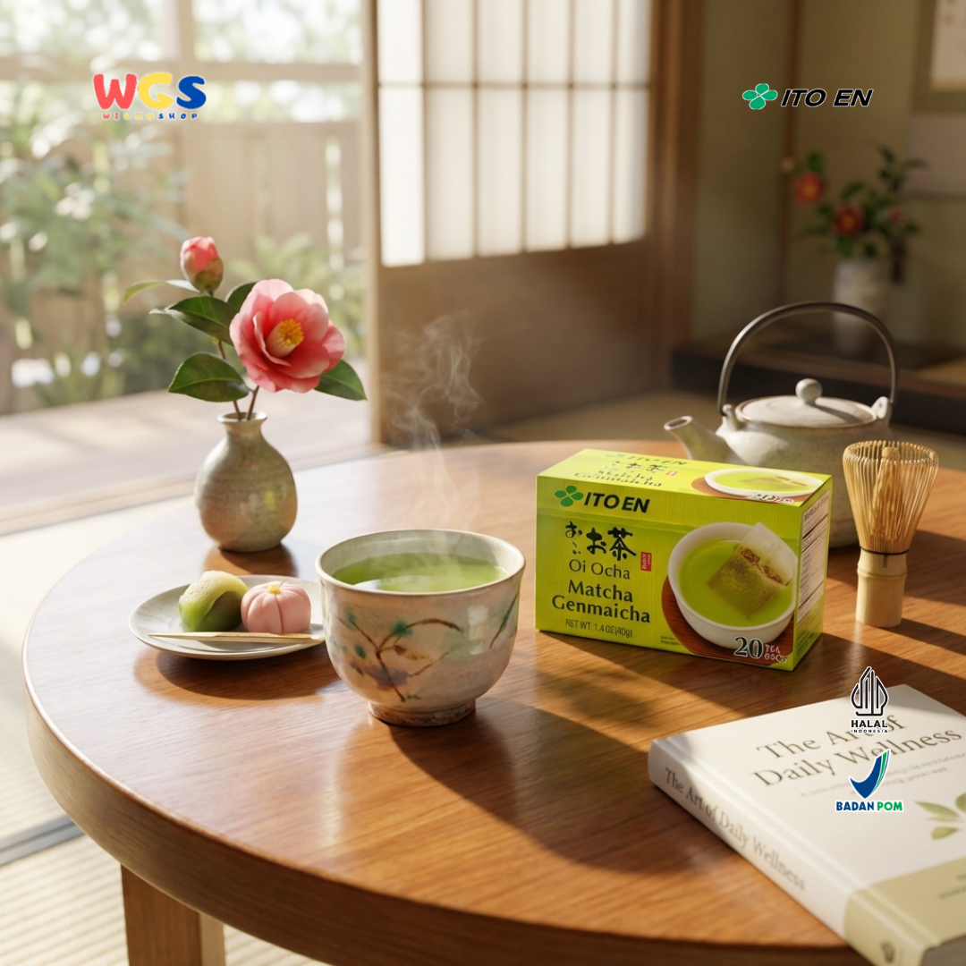 ITO EN Oi Ocha Matcha Genmaicha 40g (20 Tea Bags) - Teh Hijau Jepang dengan Roasted Rice