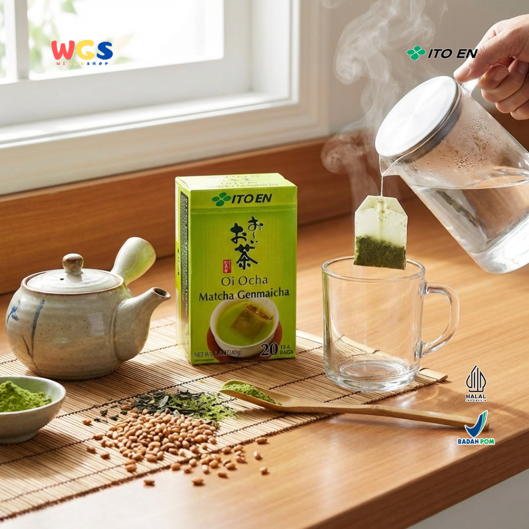 ITO EN Oi Ocha Matcha Genmaicha 40g (20 Tea Bags) - Teh Hijau Jepang dengan Roasted Rice