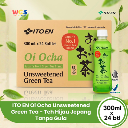 ITO EN Oi Ocha Unsweetened Green Tea 300ml x 24 Botol - Teh Hijau Jepang Tanpa Gula