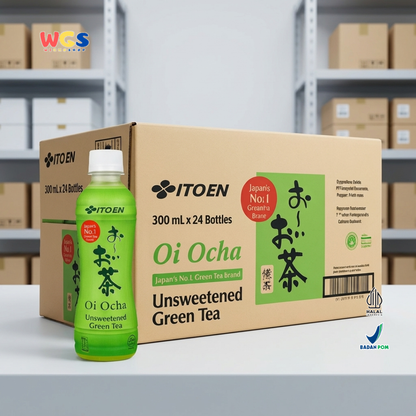 ITO EN Oi Ocha Unsweetened Green Tea 300ml x 24 Botol - Teh Hijau Jepang Tanpa Gula