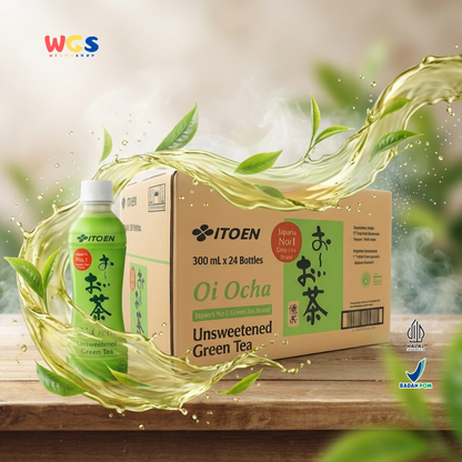 ITO EN Oi Ocha Unsweetened Green Tea 300ml x 24 Botol - Teh Hijau Jepang Tanpa Gula