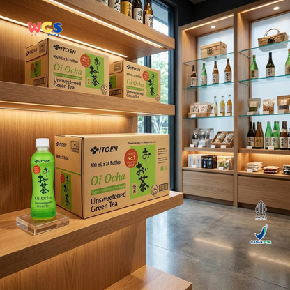 ITO EN Oi Ocha Unsweetened Green Tea 300ml x 24 Botol - Teh Hijau Jepang Tanpa Gula