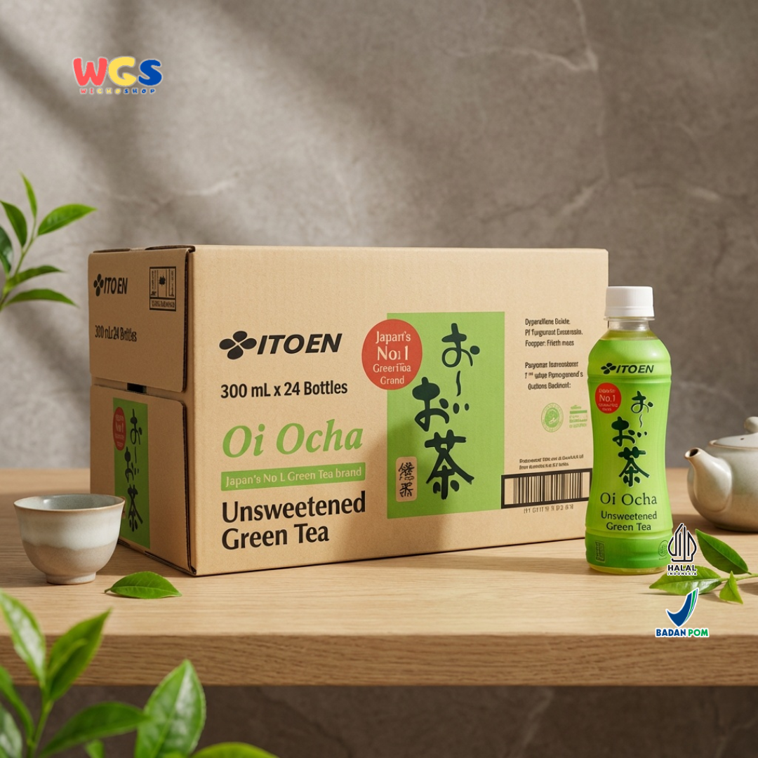 ITO EN Oi Ocha Unsweetened Green Tea 300ml x 24 Botol - Teh Hijau Jepang Tanpa Gula