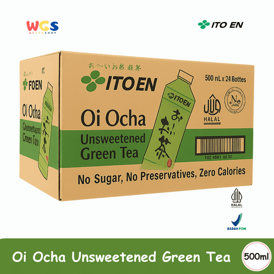 ITO EN Oi Ocha Unsweetened Green Tea 500mL x 24 – Teh Hijau Jepang Tanpa Gula, Bebas Kalori