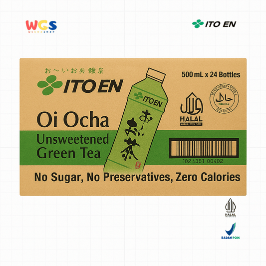 ITO EN Oi Ocha Unsweetened Green Tea 500mL x 24 – Teh Hijau Jepang Tanpa Gula, Bebas Kalori