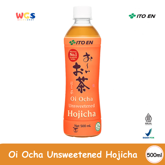 ITO EN Oi Ocha Unsweetened Hojicha 500mL – Teh Hijau Jepang Sangrai Tanpa Gula & 0 Kalori