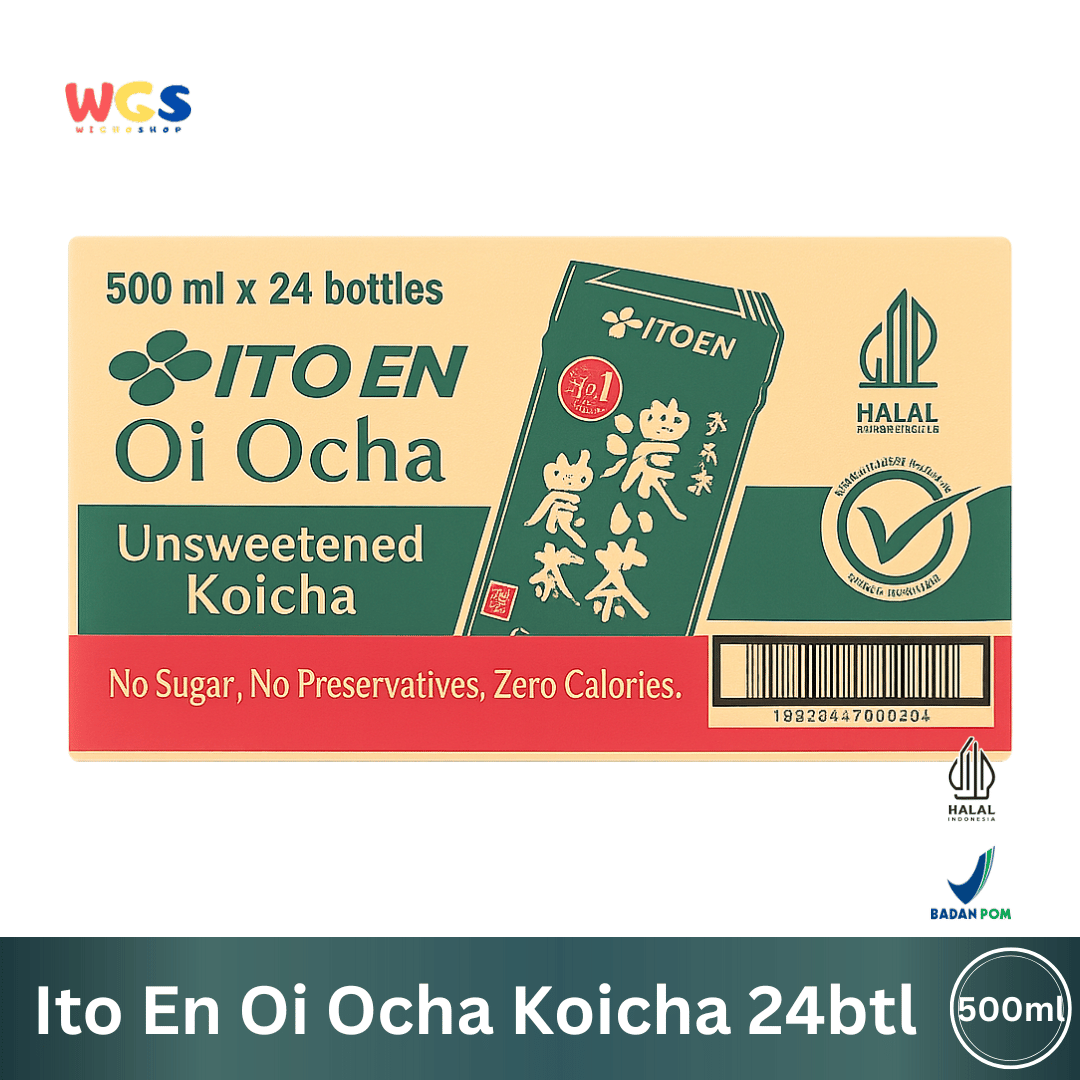 ITO EN Oi Ocha Unsweetened Koicha Bold Green Tea 500ml x 24 Botol – Teh Hijau Jepang Tanpa Gula