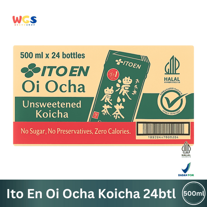 ITO EN Oi Ocha Unsweetened Koicha Bold Green Tea 500ml x 24 Botol – Teh Hijau Jepang Tanpa Gula