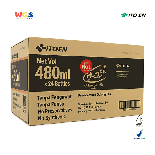 ITO EN Oolong Tea Unsweetened 480mL x 24 – Teh Oolong Jepang Tanpa Gula, Pewarna & Pengawet