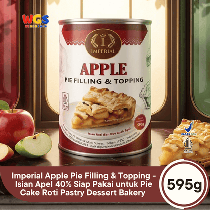 Imperial Apple Pie Filling & Topping 595g - Isian Apel 40% Siap Pakai untuk Pie Cake Roti Pastry Dessert Bakery