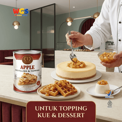 Imperial Apple Pie Filling & Topping 595g - Isian Apel 40% Siap Pakai untuk Pie Cake Roti Pastry Dessert Bakery