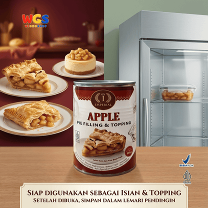 Imperial Apple Pie Filling & Topping 595g - Isian Apel 40% Siap Pakai untuk Pie Cake Roti Pastry Dessert Bakery