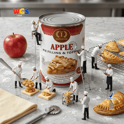 Imperial Apple Pie Filling & Topping 595g - Isian Apel 40% Siap Pakai untuk Pie Cake Roti Pastry Dessert Bakery