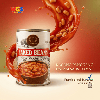 Imperial Baked Beans 425g - Kacang Panggang Kaleng Saus Tomat untuk English Breakfast Toast
