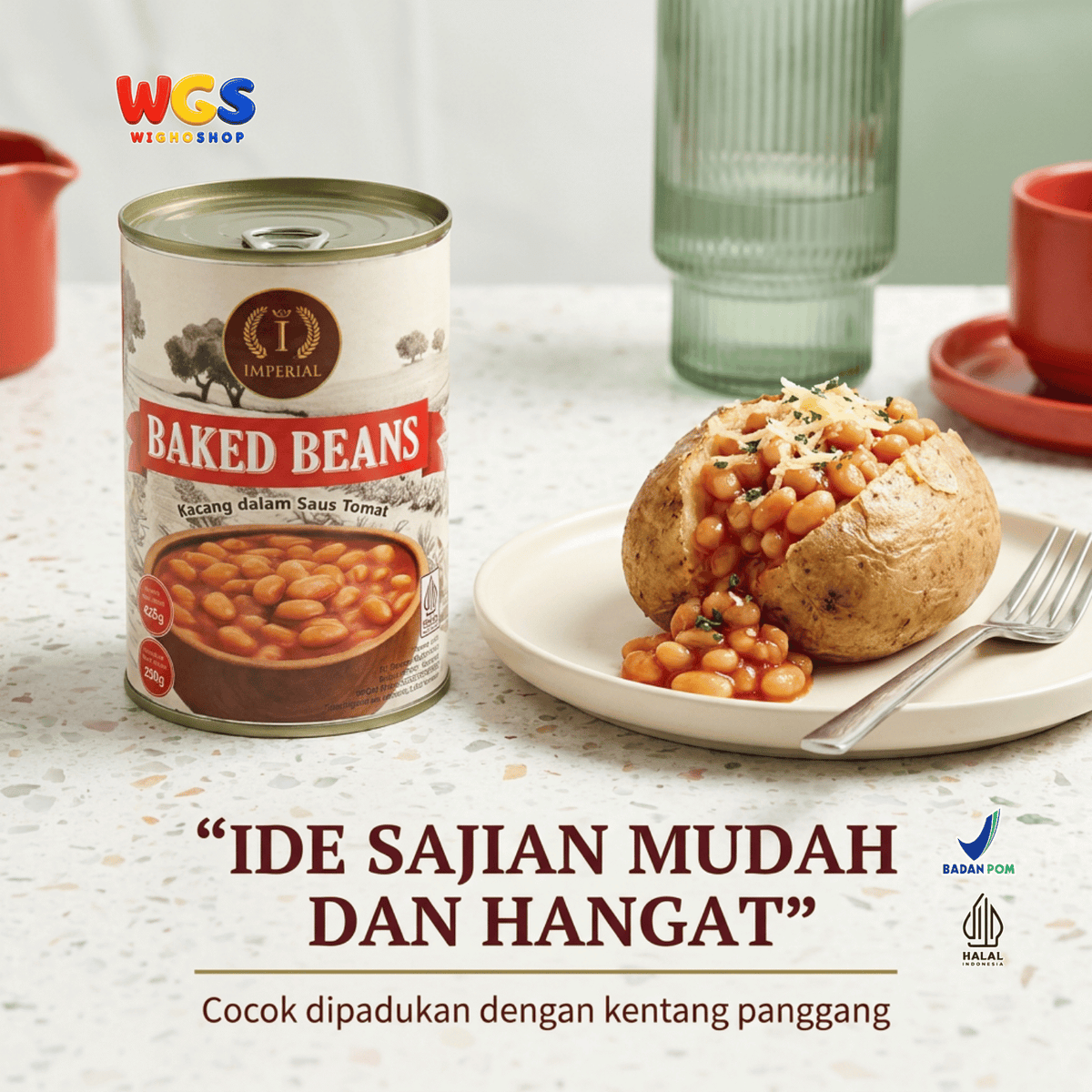 Imperial Baked Beans 425g - Kacang Panggang Kaleng Saus Tomat untuk English Breakfast Toast