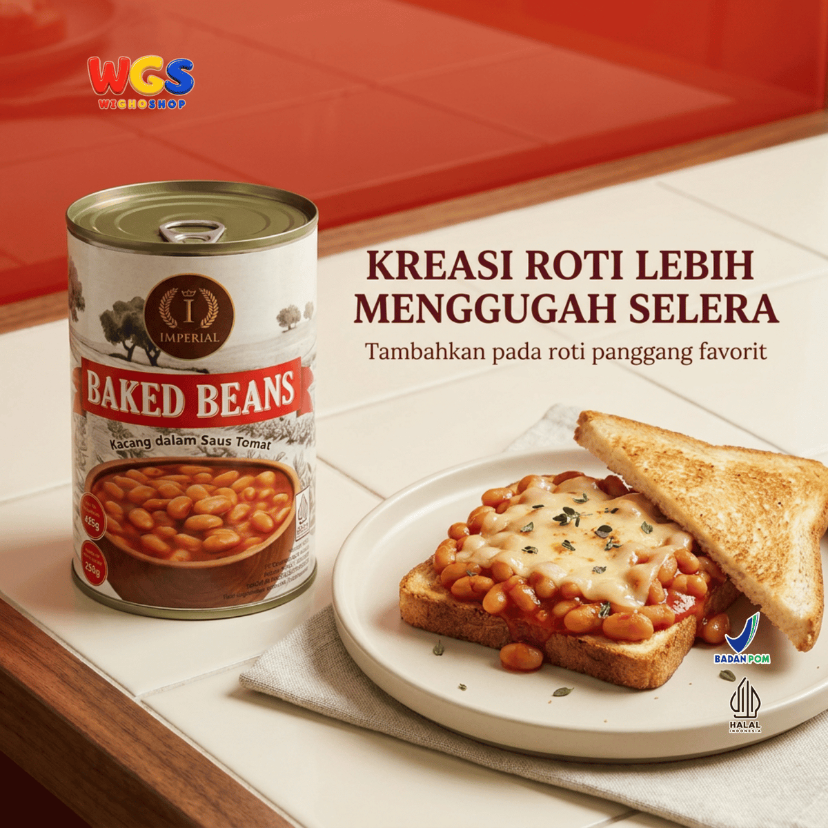 Imperial Baked Beans 425g - Kacang Panggang Kaleng Saus Tomat untuk English Breakfast Toast