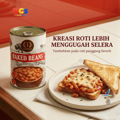 Imperial Baked Beans 425g - Kacang Panggang Kaleng Saus Tomat untuk English Breakfast Toast