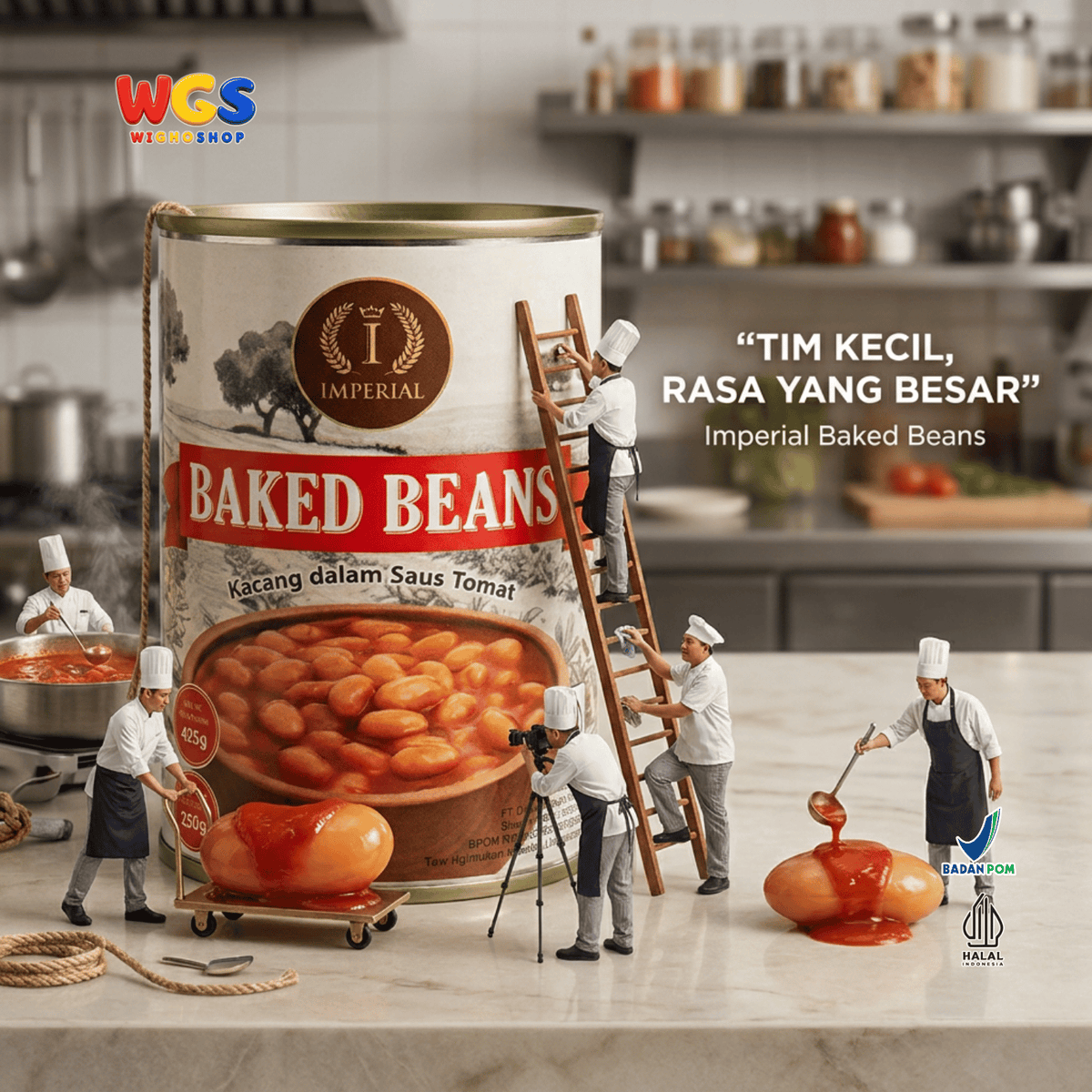 Imperial Baked Beans 425g - Kacang Panggang Kaleng Saus Tomat untuk English Breakfast Toast