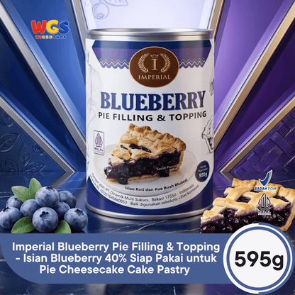 Imperial Blueberry Pie Filling & Topping 595g - Isian Blueberry 40% Siap Pakai untuk Pie Cheesecake Cake Pastry