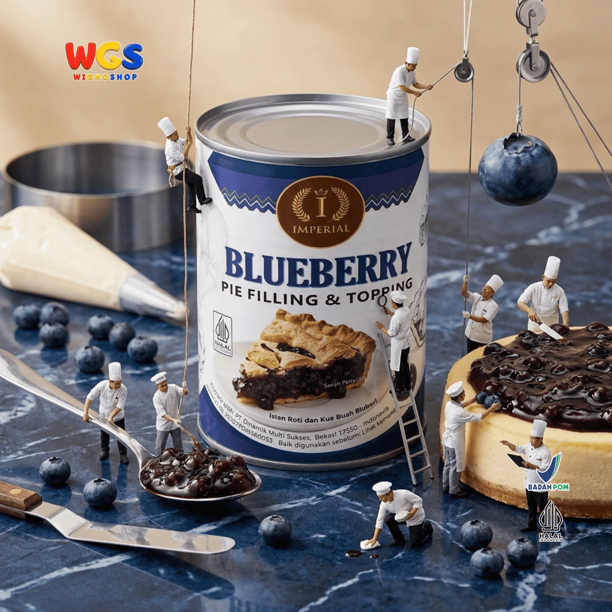 Imperial Blueberry Pie Filling & Topping 595g - Isian Blueberry 40% Siap Pakai untuk Pie Cheesecake Cake Pastry