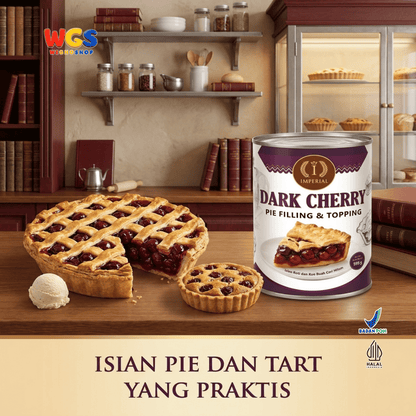 Imperial Dark Cherry Pie Filling & Topping 595g - Isian Ceri Hitam 40% Siap Pakai untuk Pie Black Forest Cake