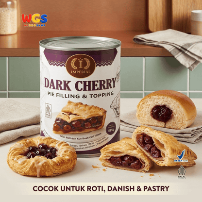 Imperial Dark Cherry Pie Filling & Topping 595g - Isian Ceri Hitam 40% Siap Pakai untuk Pie Black Forest Cake