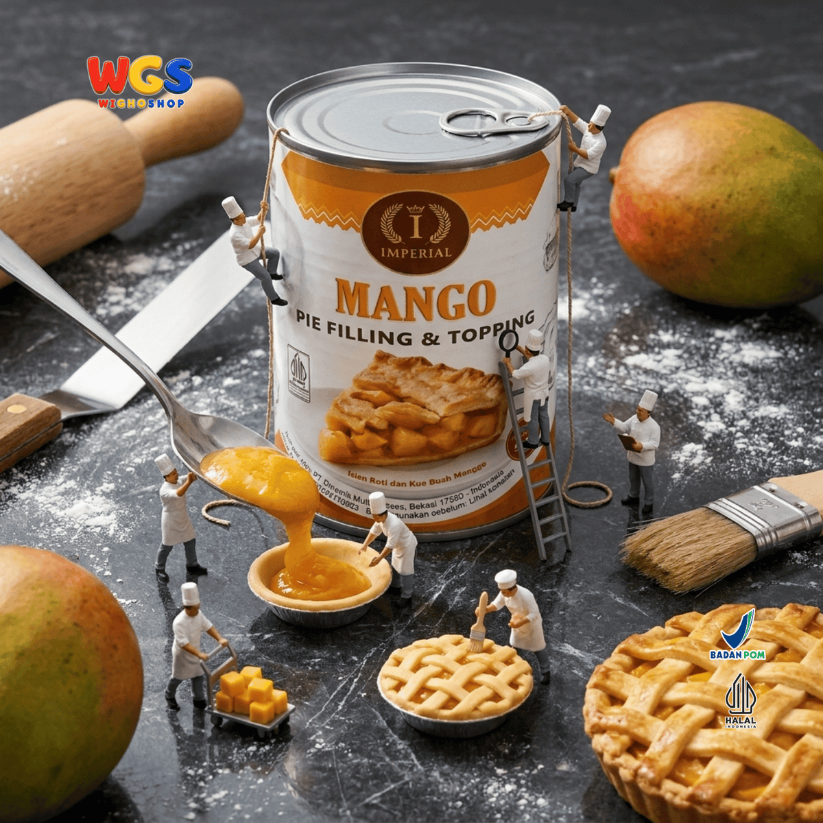 Imperial Mango Pie Filling & Topping 595g - Isian Mangga 40% Siap Pakai untuk Pie Cake Roti Pastry Dessert Bakery