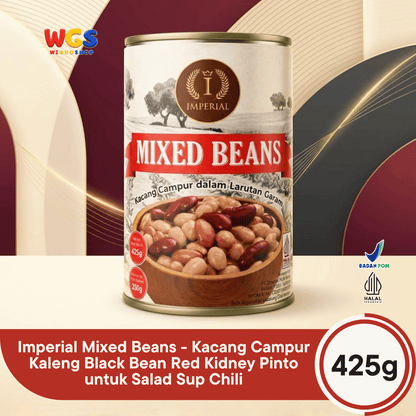 Imperial Mixed Beans 425g - Kacang Campur Kaleng Black Bean Red Kidney Pinto untuk Salad Sup Chili