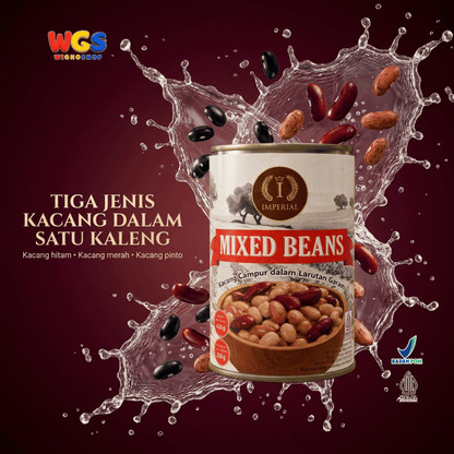 Imperial Mixed Beans 425g - Kacang Campur Kaleng Black Bean Red Kidney Pinto untuk Salad Sup Chili