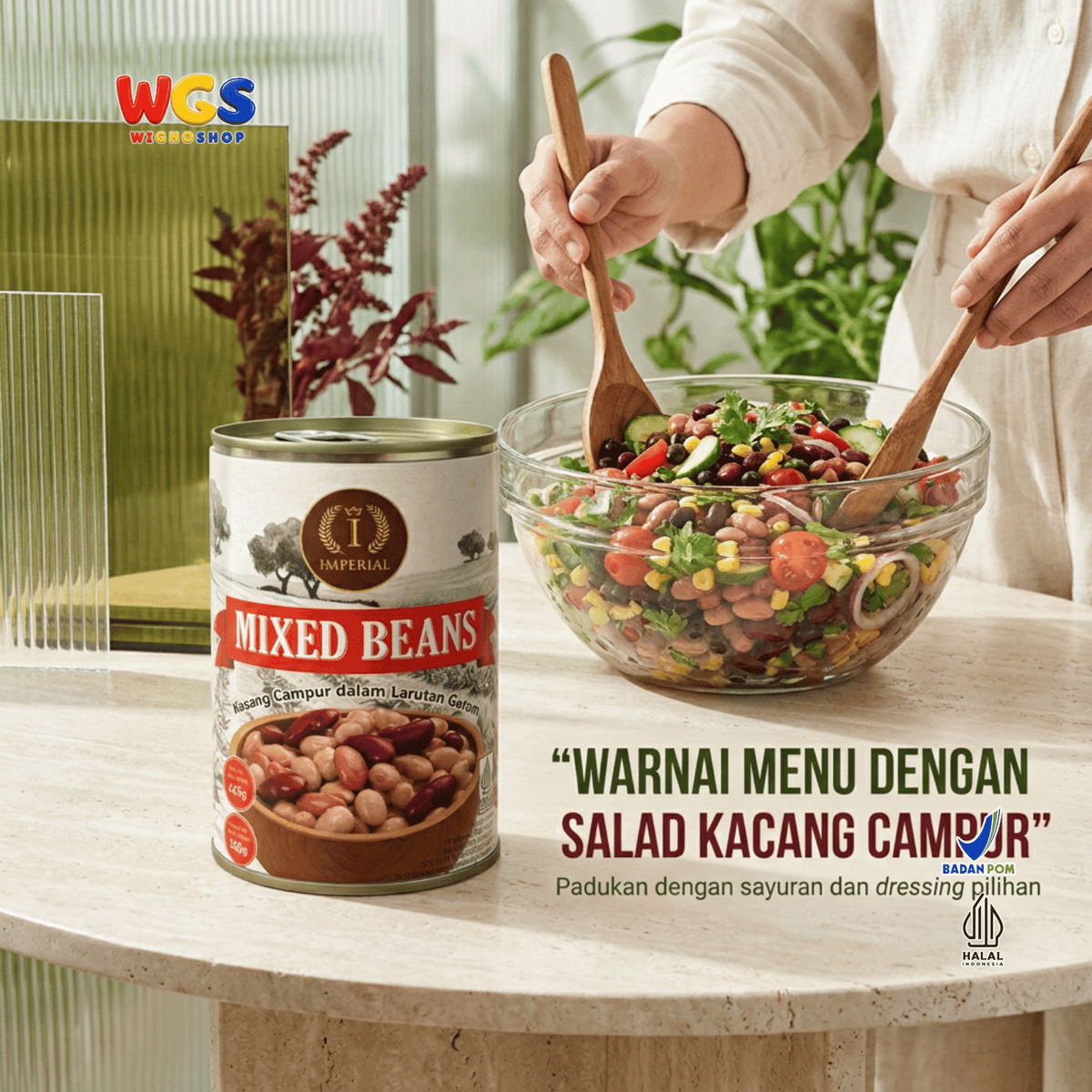 Imperial Mixed Beans 425g - Kacang Campur Kaleng Black Bean Red Kidney Pinto untuk Salad Sup Chili