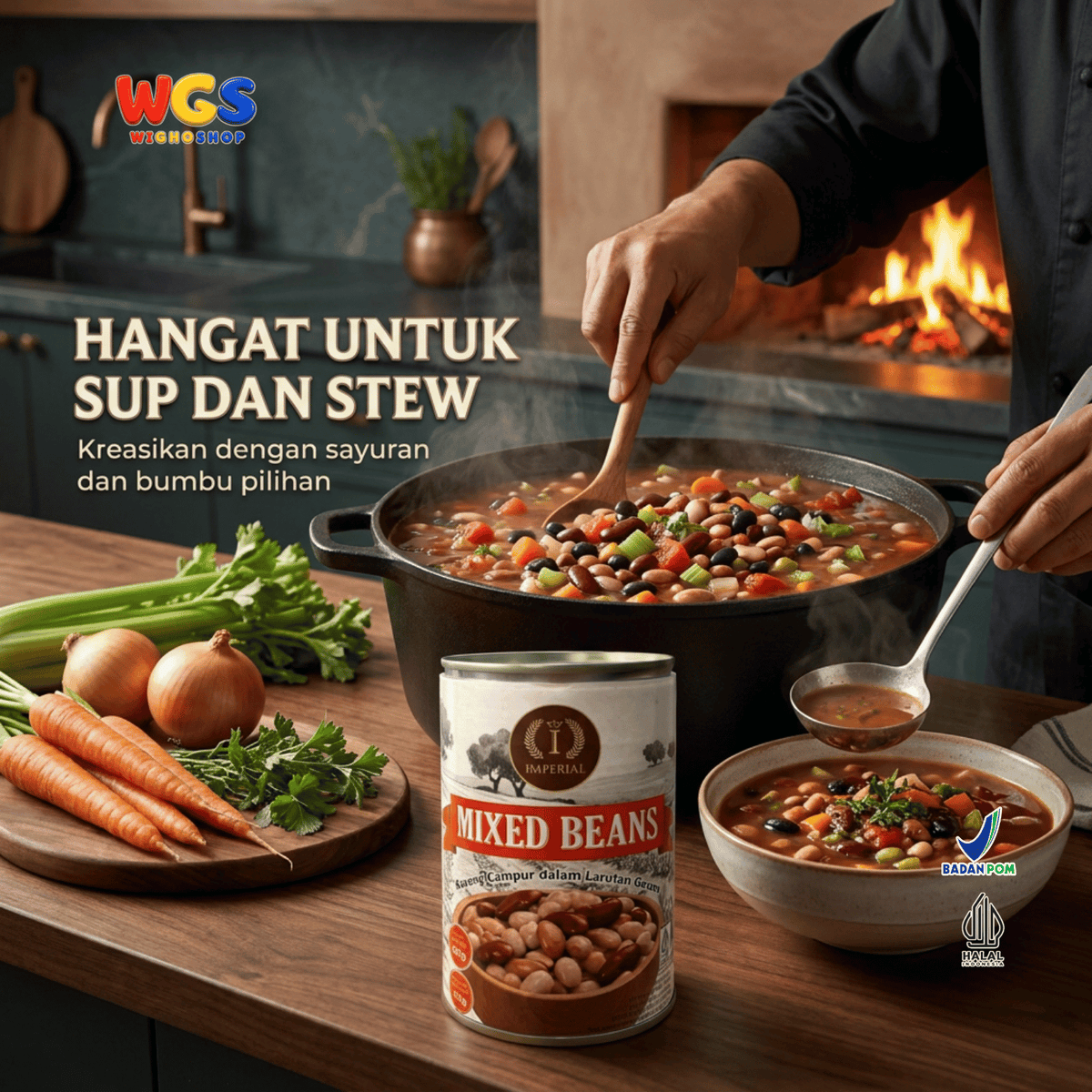 Imperial Mixed Beans 425g - Kacang Campur Kaleng Black Bean Red Kidney Pinto untuk Salad Sup Chili