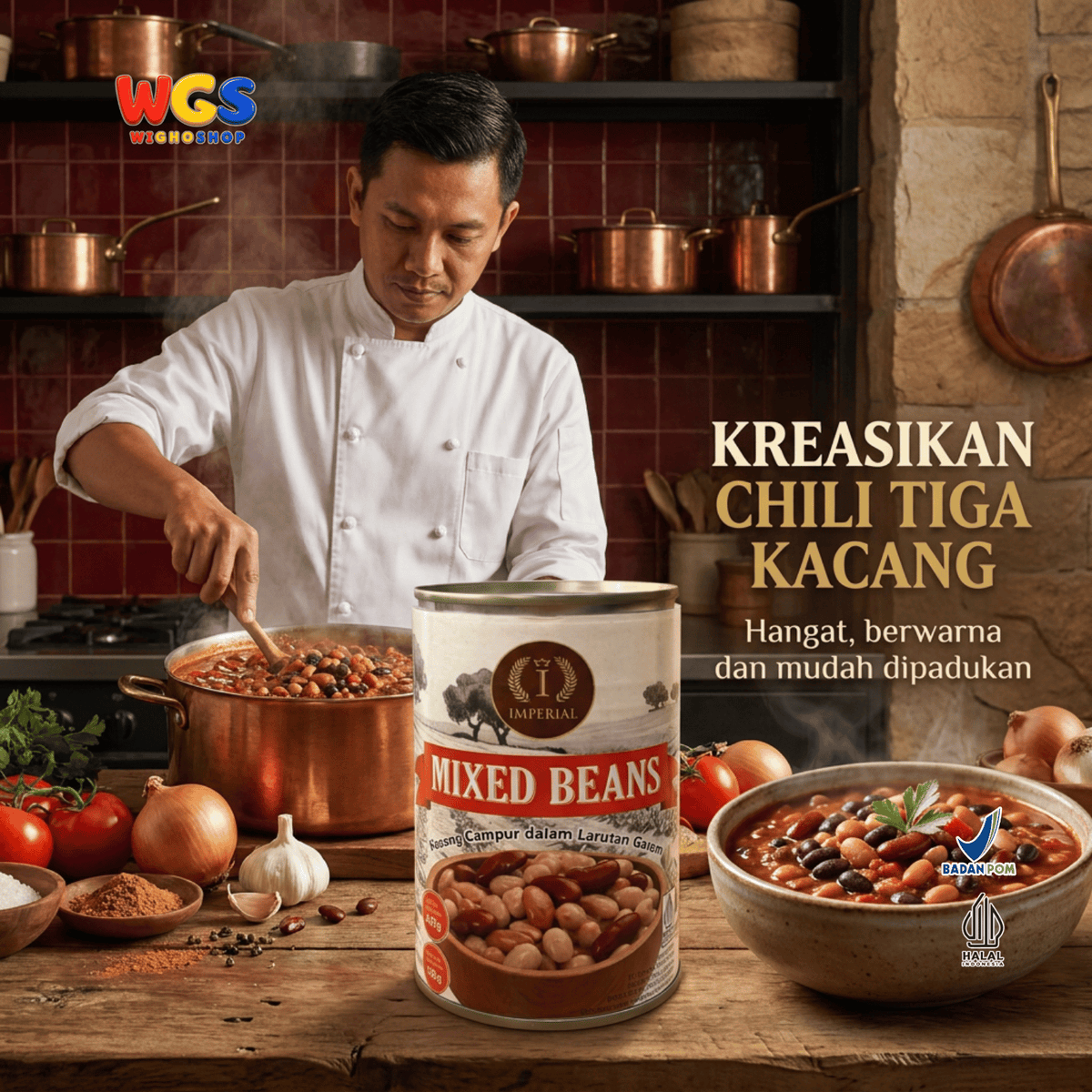 Imperial Mixed Beans 425g - Kacang Campur Kaleng Black Bean Red Kidney Pinto untuk Salad Sup Chili