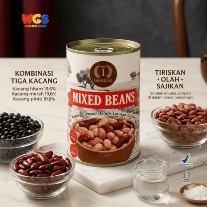 Imperial Mixed Beans 425g - Kacang Campur Kaleng Black Bean Red Kidney Pinto untuk Salad Sup Chili