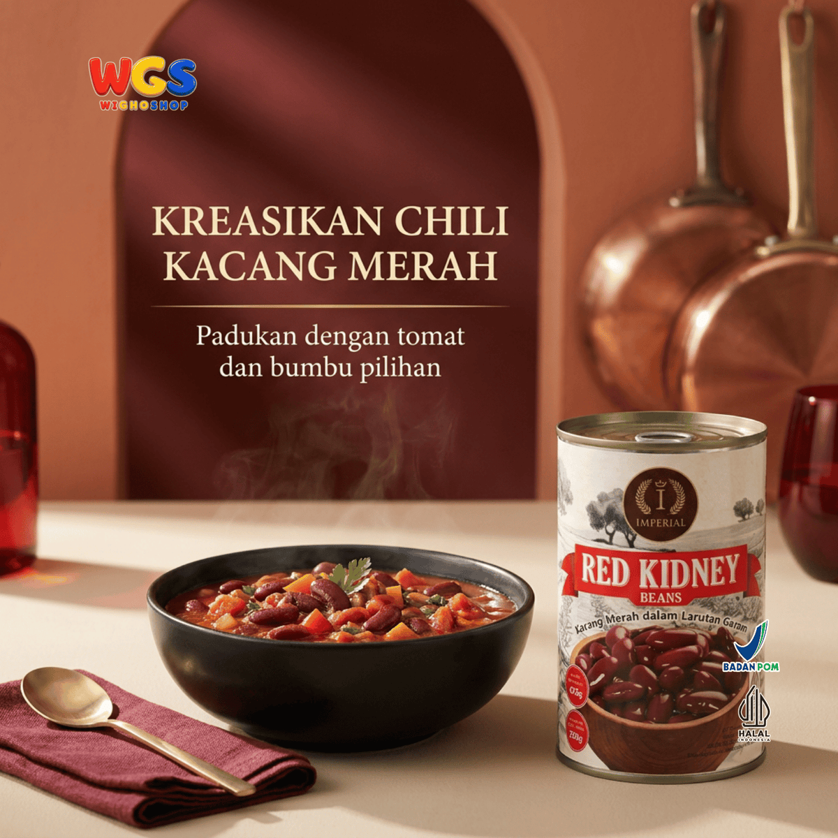 Imperial Red Kidney Beans 425g - Kacang Merah Kaleng untuk Chili Con Carne Sup Salad Burrito