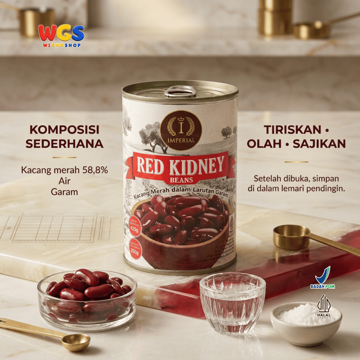 Imperial Red Kidney Beans 425g - Kacang Merah Kaleng untuk Chili Con Carne Sup Salad Burrito