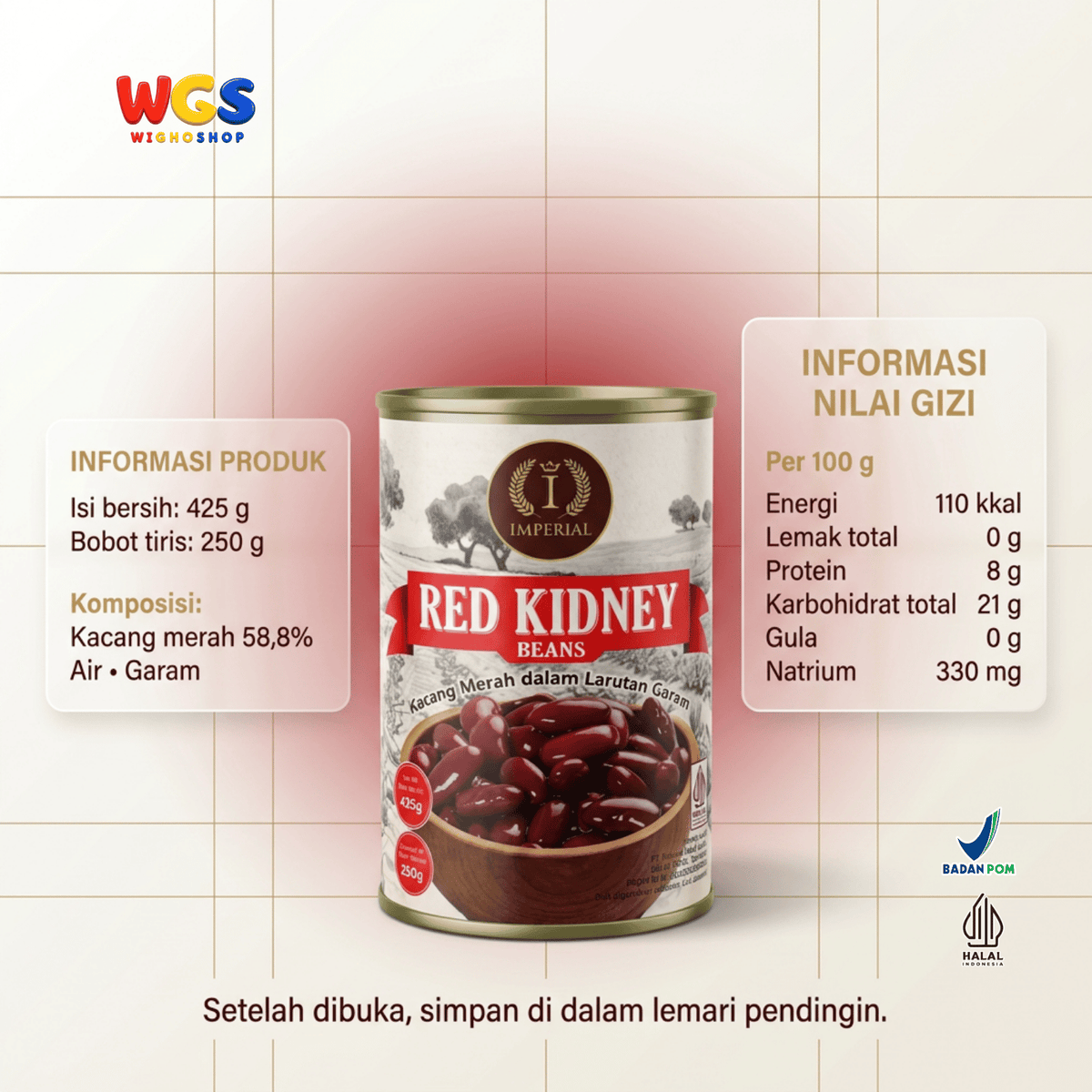 Imperial Red Kidney Beans 425g - Kacang Merah Kaleng untuk Chili Con Carne Sup Salad Burrito