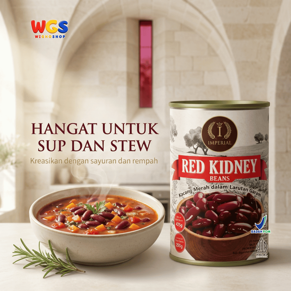 Imperial Red Kidney Beans 425g - Kacang Merah Kaleng untuk Chili Con Carne Sup Salad Burrito
