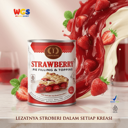 Imperial Strawberry Pie Filling & Topping 595g - Isian Stroberi 40% Siap Pakai untuk Pie Cheesecake Cake Pastry