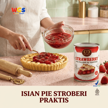 Imperial Strawberry Pie Filling & Topping 595g - Isian Stroberi 40% Siap Pakai untuk Pie Cheesecake Cake Pastry