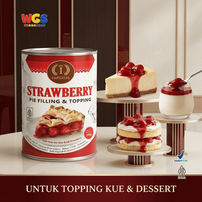 Imperial Strawberry Pie Filling & Topping 595g - Isian Stroberi 40% Siap Pakai untuk Pie Cheesecake Cake Pastry