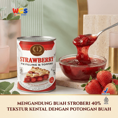 Imperial Strawberry Pie Filling & Topping 595g - Isian Stroberi 40% Siap Pakai untuk Pie Cheesecake Cake Pastry