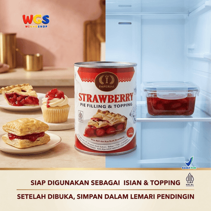 Imperial Strawberry Pie Filling & Topping 595g - Isian Stroberi 40% Siap Pakai untuk Pie Cheesecake Cake Pastry