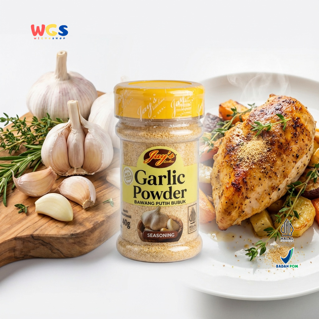 Jay’s Garlic Powder Bawang Putih Bubuk 80g – Bumbu Masak Praktis Aroma Kuat & Gurih