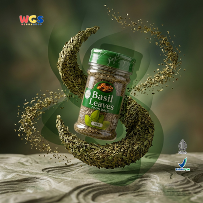 Jay’s Kitchen Basil Leaves 20g - Daun Basil Kering untuk Pasta, Pizza, Saus dan Masakan Italia