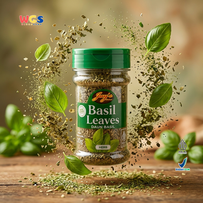 Jay’s Kitchen Basil Leaves 20g - Daun Basil Kering untuk Pasta, Pizza, Saus dan Masakan Italia