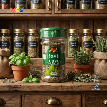 Jay’s Kitchen Basil Leaves 20g - Daun Basil Kering untuk Pasta, Pizza, Saus dan Masakan Italia