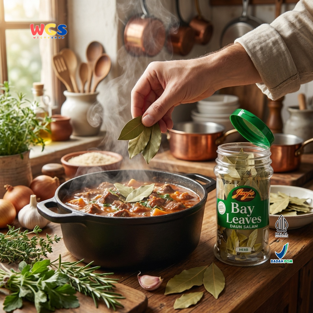 Jay’s Kitchen Bay Leaves Daun Salam 8g - Daun Salam Kering untuk Sup Semur Pasta Kaldu dan Saus